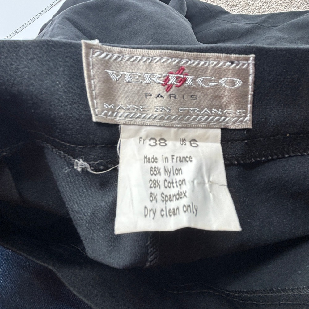 VERTIGO PARIS Women's Made in France Black High Waist Trousers Pants FR 38 US 6 - Picture 4 of 7